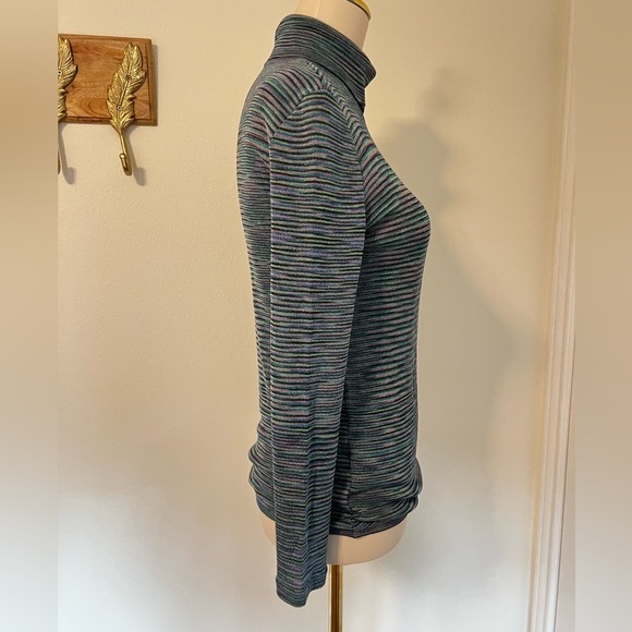 MISSONI Vintage 90s Striped Turtleneck Sweater Size Medium US 6 IT 42 - Picture 7 of 13